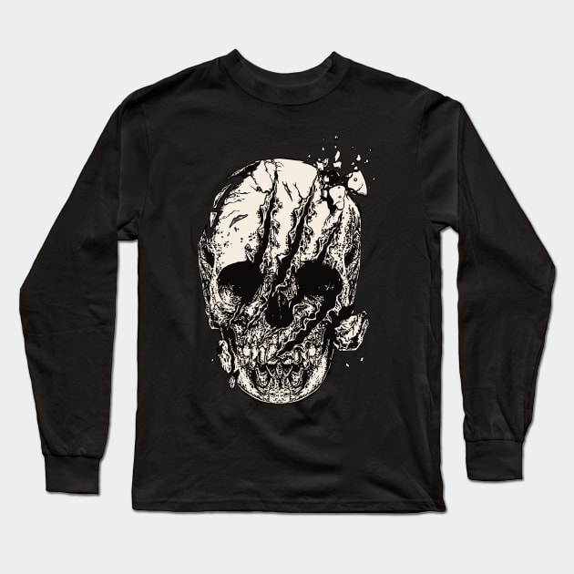 wolf claw skull explode Long Sleeve T-Shirt by priadityar